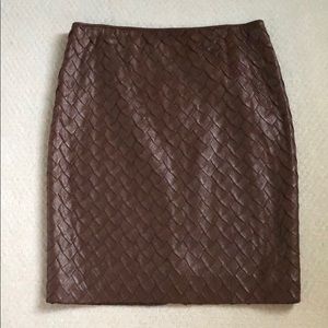 Brown Shimmery Fish Scale Pattern Pencil Skirt Sz 8 Per Se / Carlisle